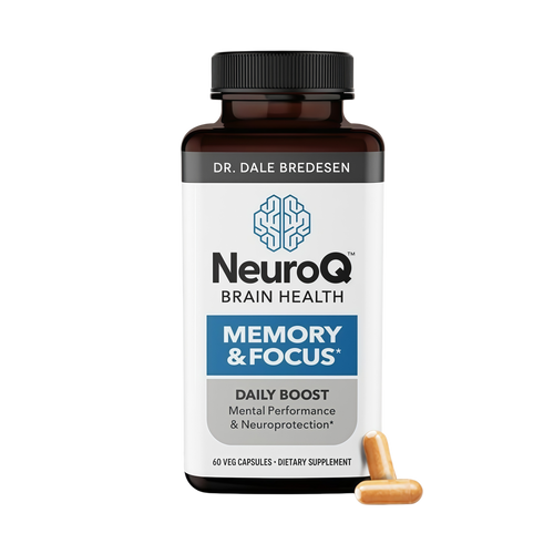NeuroQ Memory & Focus | Formulated by Neurologist Dr. Dale Bredesen | Addresses All 4 Causes of Cognitive Decline | Ginkgo Biloba, Phosphatidylserine, Gotu Kola, Coffee Fruit, Turmeric & Propolis